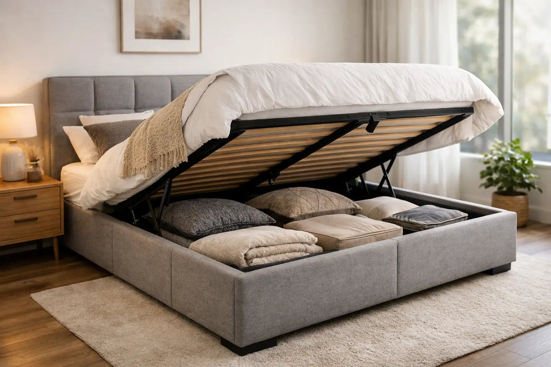 Gestoffeerd bed met opbergruimte kiezen