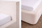Details van hoofdboard en afgerond voeteneind