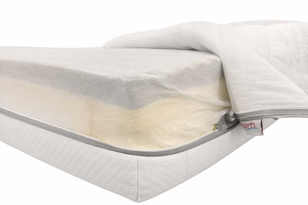 Detail van matras opengeritst