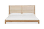 Bed Silva frontaal, met matras en opgemaakt met wit beddengoed