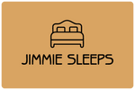 Logo Jimmie Sleeps in huisstijl oker met zwart (#D79A14)