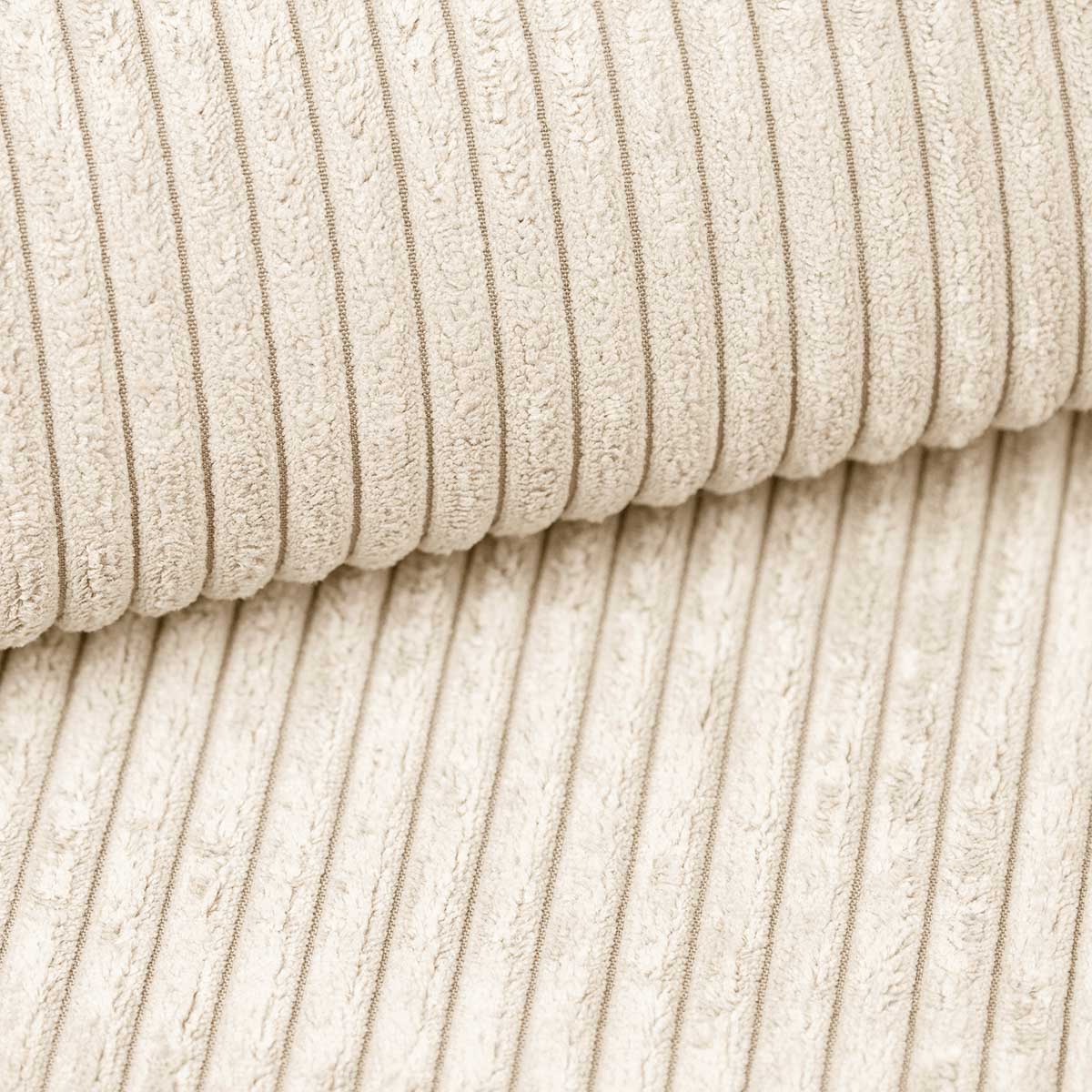 Voorbeeld stof in beige ribfluweel (corduroy)